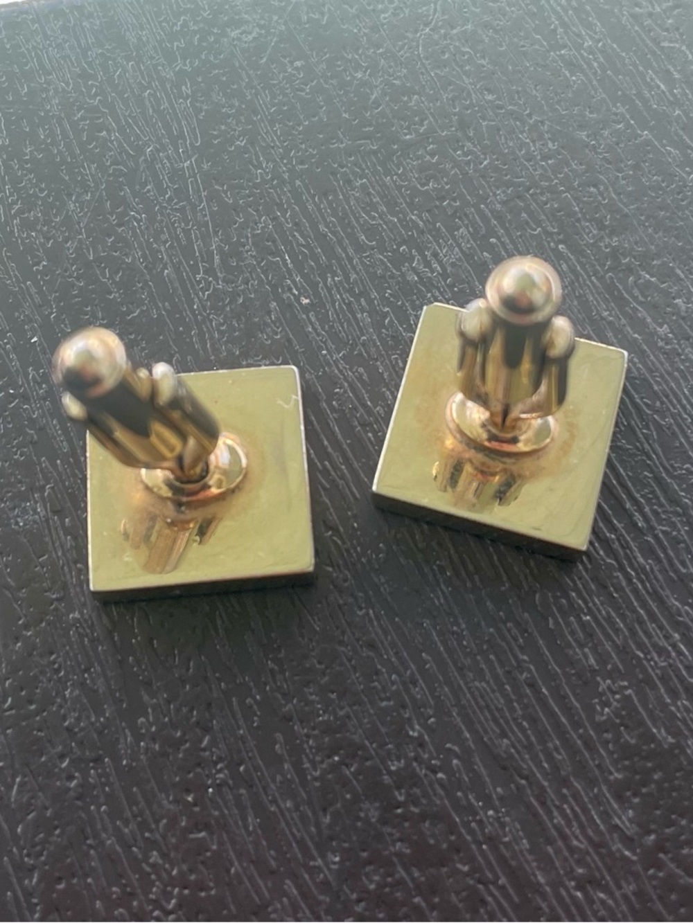 Swank Gold Brushed Square Cufflinks - Picture 5 of 6